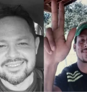 Márcio Mendes, vítima de homicídio, e Leandro da Silva, suspeito pelo crime (Foto: Reprodução)