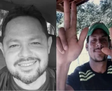 Márcio Mendes, vítima de homicídio, e Leandro da Silva, suspeito pelo crime (Foto: Reprodução)