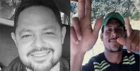 Márcio Mendes, vítima de homicídio, e Leandro da Silva, suspeito pelo crime (Foto: Reprodução)