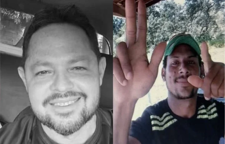 Márcio Mendes, vítima de homicídio, e Leandro da Silva, suspeito pelo crime (Foto: Reprodução)